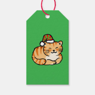 Festliche Weihnachtskatze - Süße Katze mit Santa-H Geschenkanhänger