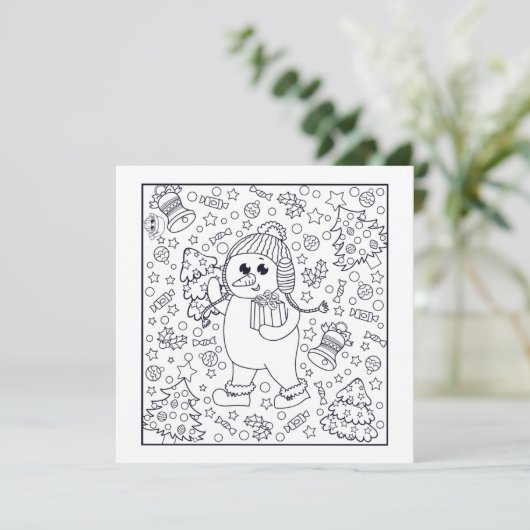 Festliche Weihnachtskinderfarben Karte (Stehend Vorderseite)