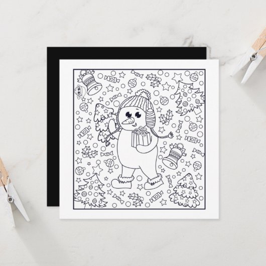 Festliche Weihnachtskinderfarben Karte (Vorderseite/Rückseite Beispiel)