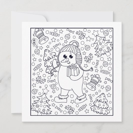 Festliche Weihnachtskinderfarben Karte (Vorderseite)