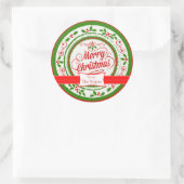 Festliche Weihnachtskleber Runder Aufkleber (Tasche)