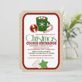 Festliche Weihnachtskochtausch-Party Einladung (Stehend Vorderseite)