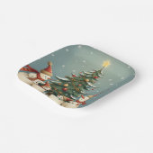 Festliche Weihnachtskollektion der Familie Snowman Pappteller (Gewinkelt)