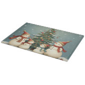 Festliche Weihnachtskollektion der Familie Snowman Schneidebrett (Ecke)