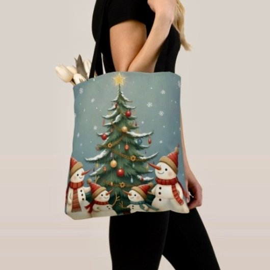 Festliche Weihnachtskollektion der Familie Snowman Tasche