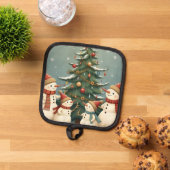 Festliche Weihnachtskollektion der Familie Snowman Topflappen (Oben Unten)