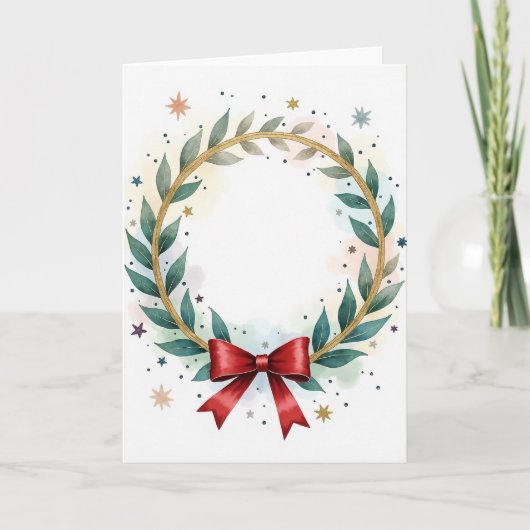 Festliche Weihnachtskränze Karte (Vorderseite)