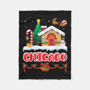 Festliche Weihnachtslandschaft in Chicago Winter W Fleecedecke