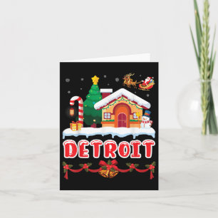 Festliche Weihnachtslandschaft in Detroit Winter W Karte