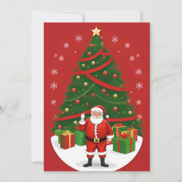 Festliche Weihnachtslandschaft mit dem Weihnachtsm Feiertagskarte