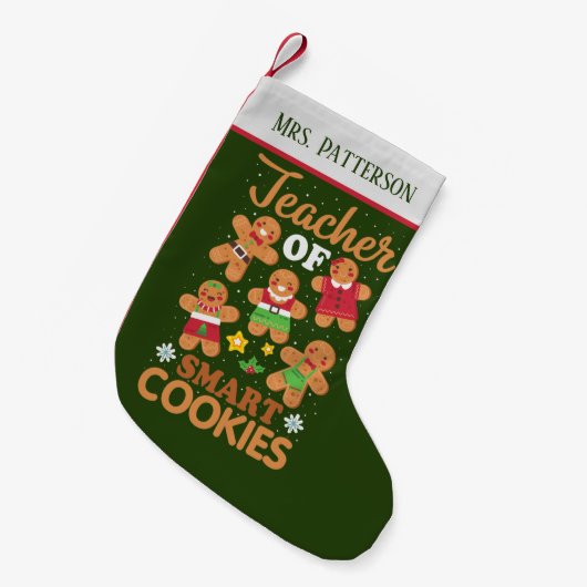 Festliche Weihnachtslehrer-Smart-Cookies geben Nam Kleiner Weihnachtsstrumpf (Vorderansicht (hängend))