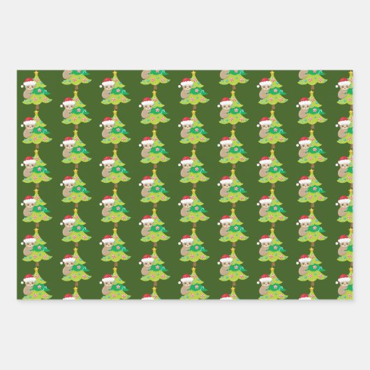 Festliche Weihnachtslieder gefliest Geschenkpapier Set (Vorderseite)