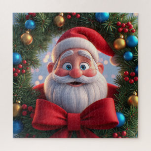 Festliche Weihnachtsmann-Cartoon-Szene für Weihnac Puzzle