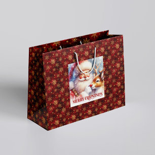 Festliche Weihnachtsmann-Rot-Nase-Rudolph-Geschenk Große Geschenktüte