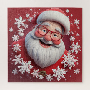 Festliche Weihnachtsmann-Schneefall-Szene für Weih Puzzle