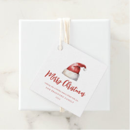 Festliche Weihnachtsmannmütze Geschenkanhänger