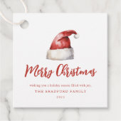 Festliche Weihnachtsmannmütze Geschenkanhänger (Vorderseite)