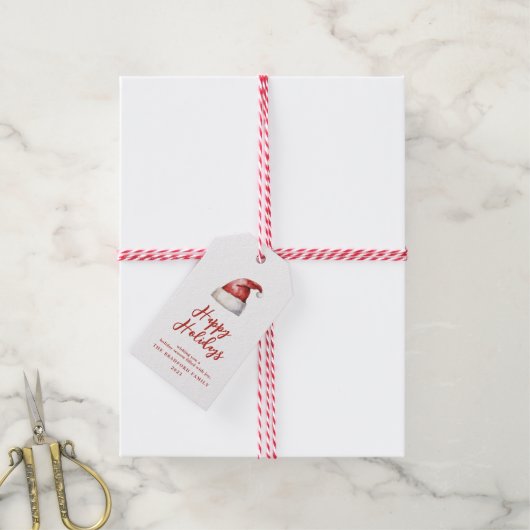 Festliche Weihnachtsmannmütze Geschenkanhänger (Mit Garn)
