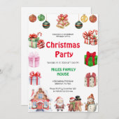 Festliche Weihnachtsmannmütze Weihnachts-Party Einladung (Vorne/Hinten)