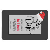 Festliche Weihnachtsmannmützen, graue/Save the Dat Magnet (Horizontal)