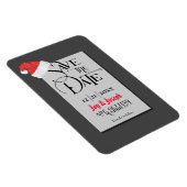 Festliche Weihnachtsmannmützen, graue/Save the Dat Magnet (Rechte Seite)