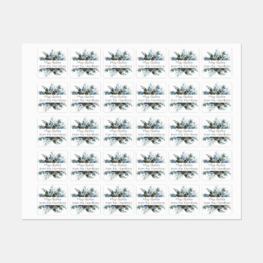 Festliche Weihnachtsmarke von Evergreen Etiketten (Blatt)