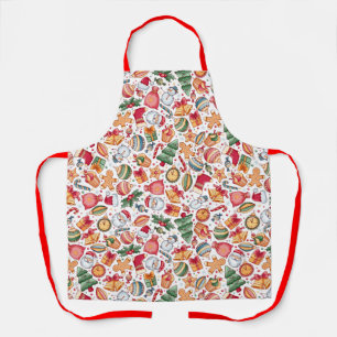 Festliche Weihnachtsmuster Allround-Print Schürze