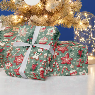Festliche Weihnachtsmuster mit gemischten Fliesen Geschenkpapier