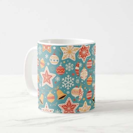 "Festliche Weihnachtsmuster-Tasse" Kaffeetasse (Vorderseite Links)