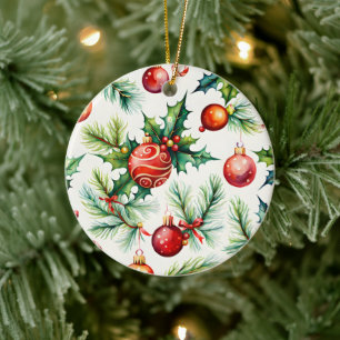 Festliche Weihnachtsornament-Muster Keramik Ornament