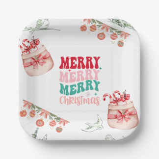 Festliche Weihnachtspapierplatten - Set von 8 Pappteller