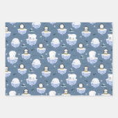 Festliche Weihnachtspinguine und Bären gefliest Geschenkpapier Set (Vorderseite 2)