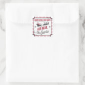 Festliche Weihnachtspost Quadratischer Aufkleber (Tasche)