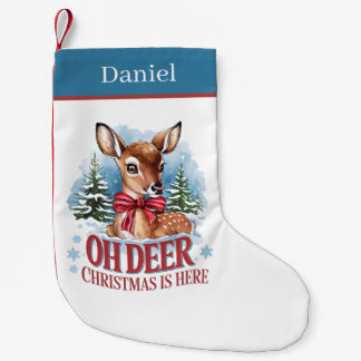Festliche Weihnachtsrentier Namensschild Kleiner Weihnachtsstrumpf