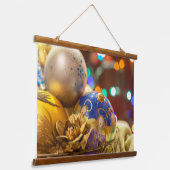 Festliche Weihnachtsschmuck mit Engeln Wandteppich Mit Holzrahmen (Gewinkelt)