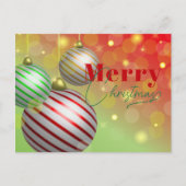 Festliche Weihnachtsschmuck twinken goldene Lichte Feiertagspostkarte (Vorderseite)
