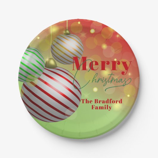 Festliche Weihnachtsschmuck twinken goldene Lichte Pappteller (Vorderseite)