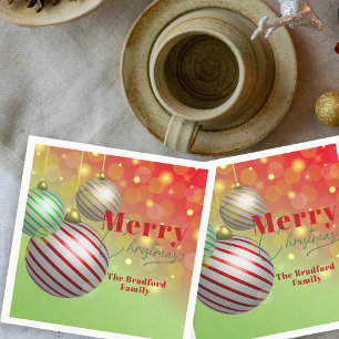Festliche Weihnachtsschmuck twinken goldene Lichte Serviette