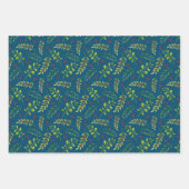 Festliche Weihnachtsschmuck und Zweige Wasserfarbe Geschenkpapier Set (Vorderseite 2)