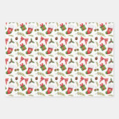 Festliche Weihnachtsschmuck und Zweige Wasserfarbe Geschenkpapier Set (Vorderseite)