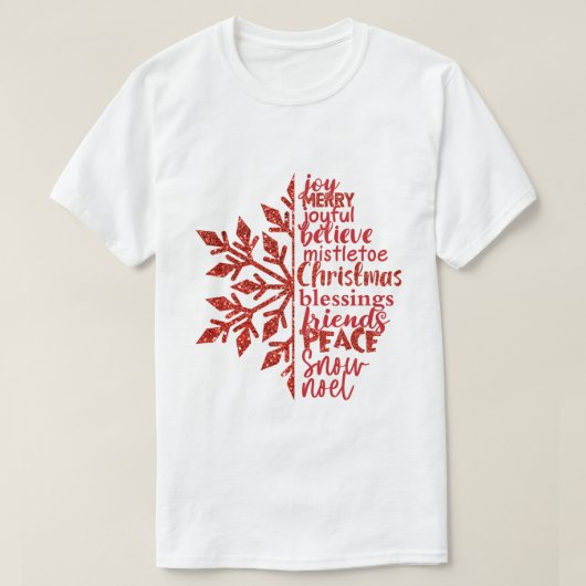 Festliche Weihnachtsschneeflocke T-Shirt (Design vorne)