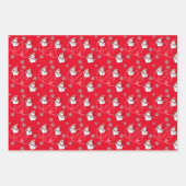 festliche Weihnachtsschneemobil-Schneeflockenmuste Geschenkpapier Set (Vorderseite 3)