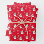 festliche Weihnachtsschneemobil-Schneeflockenmuste Geschenkpapier Set (Beispiel)