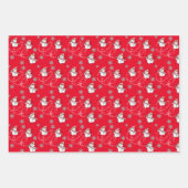 festliche Weihnachtsschneemobil-Schneeflockenmuste Geschenkpapier Set (Vorderseite)