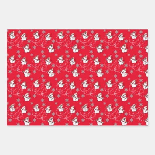 festliche Weihnachtsschneemobil-Schneeflockenmuste Geschenkpapier Set (Vorderseite)