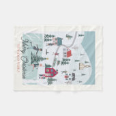 Festliche Weihnachtsstadt/Dorf Fleecedecke (Vorderseite (Horizontal))