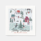 Festliche Weihnachtsstadt/Dorfurlaub Serviette (Vorderseite)