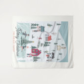 Festliche Weihnachtsstadt/Dorfurlaub Wandteppich (Vorderseite (Horizontal))