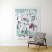 Festliche Weihnachtsstadt/Dorfurlaub Wandteppich (Beispiel)