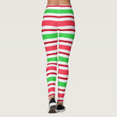 Festliche Weihnachtsstrippmuster Leggings (Rückseite)